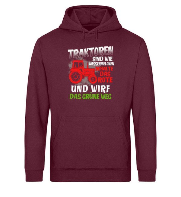 Traktoren sind wie Wassermelonen · Unisex Organic Hoodie Angebot – Bild 3