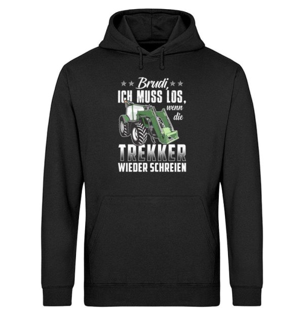 Brudi ich muss los Trekker · Unisex Organic Hoodie Im Angebot